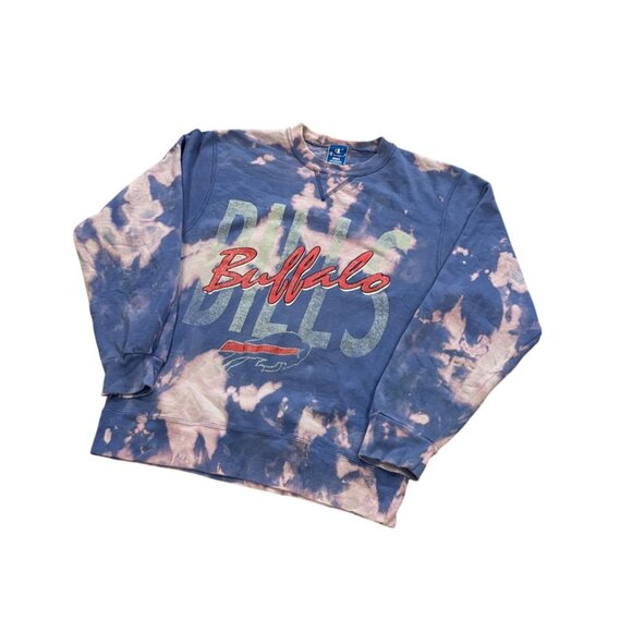 Rare Vintage Champion Buffalo Bills NFL Bleached Crewneck Sweatshirt Men's Large - Picture 4 of 8
